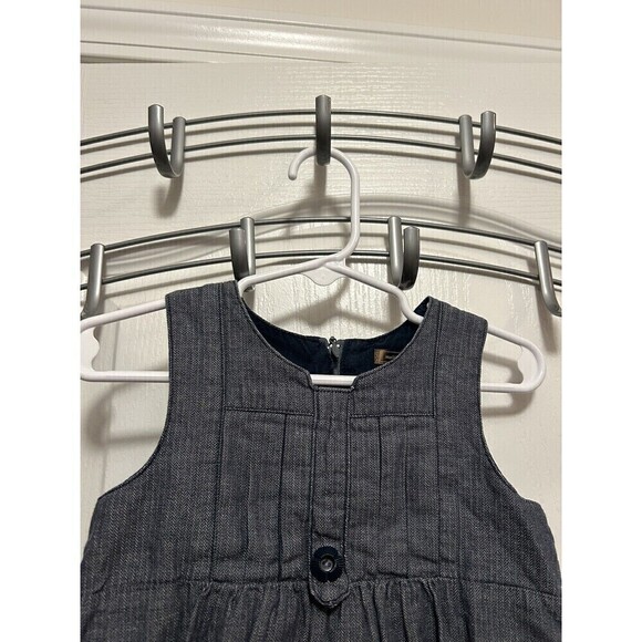 Matilda Jane Chambray Dress Girls You & Me Blue Lined Jumper Toddler Size 2 - Picture 3 of 14